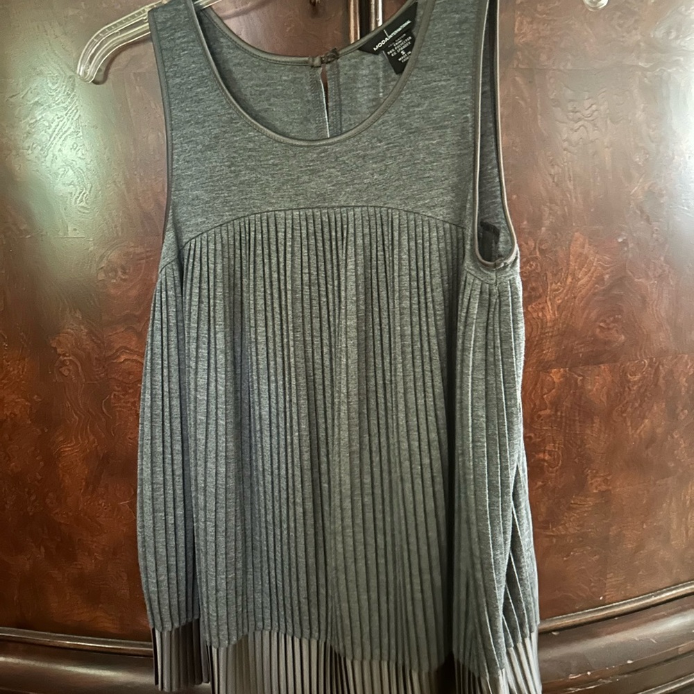 Moda International Gray Pleated Tank Top